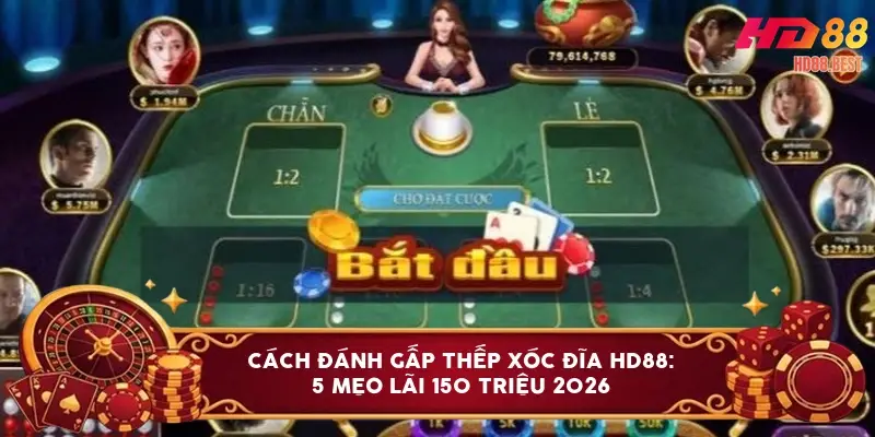 Cách đánh gấp thếp xóc đĩa HD88: 5 mẹo lãi 150 triệu 2026